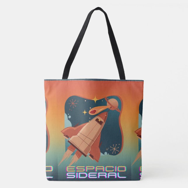 RAUM, ASTRONAUT, UFO, ROCKETSHIPS, UNIVERSUM TASCHE (Vorderseite)