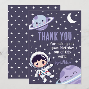 Raum Astronaut Weltraum Galaxie Planeten Sterne Dankeskarte