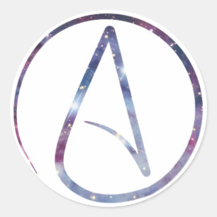 Raum-Atheisten-Symbol Runder Aufkleber