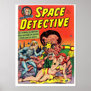Raum-Detektiv von der goldenes Alters-Comic-Kunst Poster