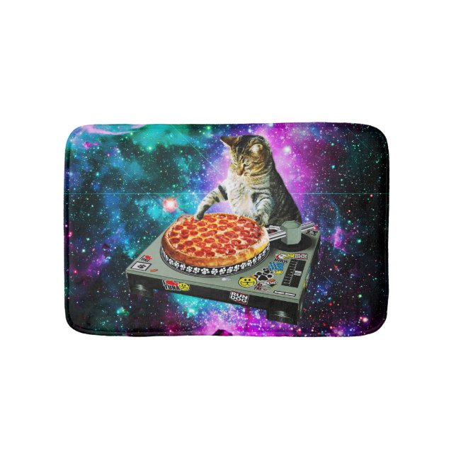 Raum-DJ-Katzenpizza Badematte (Vorderseite)