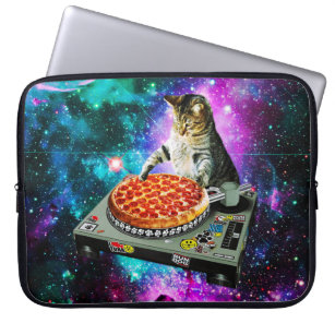 Raum-DJ-Katzenpizza Laptopschutzhülle