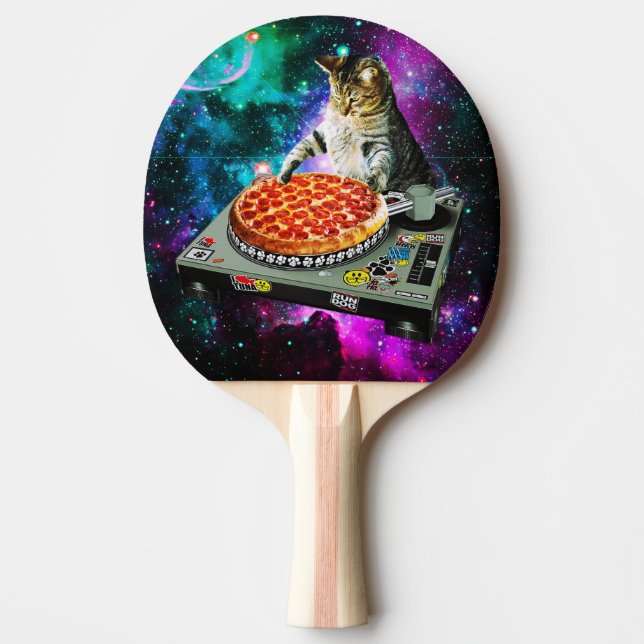 Raum-DJ-Katzenpizza Tischtennis Schläger (Vorderseite)