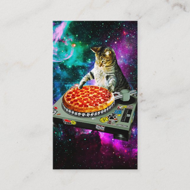 Raum-DJ-Katzenpizza Visitenkarte (Vorderseite)