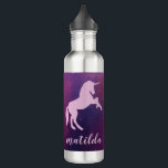 Raum einhorn farbige Galaxie Edelstahlflasche<br><div class="desc">Personalisiertes Design der Weltraum-Einhornkolonie</div>