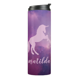 Raum einhorn farbige Galaxie Thermosbecher