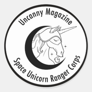 Raum-Einhorn-Förster-Korpsaufkleber Runder Aufkleber