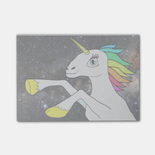 Raum-Einhorn! Post-Itanmerkungen… Post-it Klebezettel