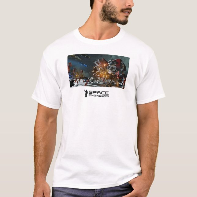 Raum führt den T - Shirt der Männer - Raumstation (Vorderseite)
