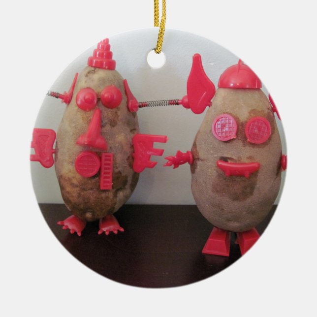 Raum-Kartoffeln Keramik Ornament (Vorne)