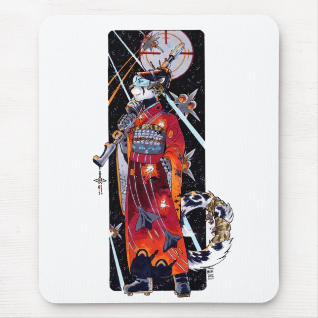 Raum-MarineKimono Jaguar Mousepad (Vorne)