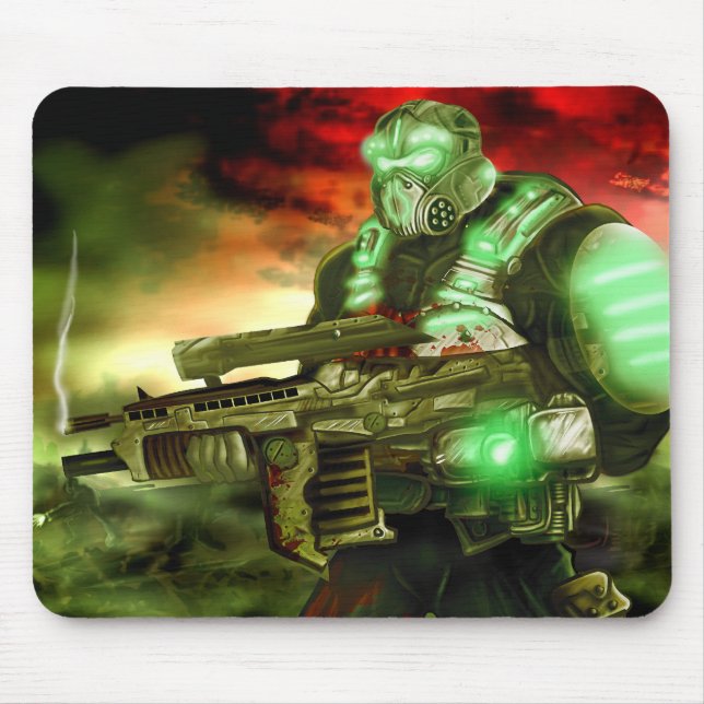 Raum-Marinesoldat Mousepad (Vorne)