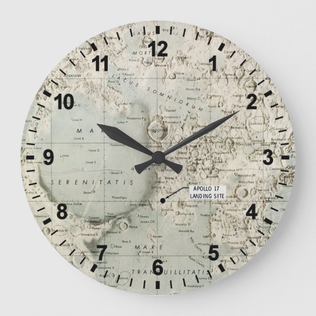 RAUM: MONDKARTE, 1972 GROßE WANDUHR (Vorderseite)