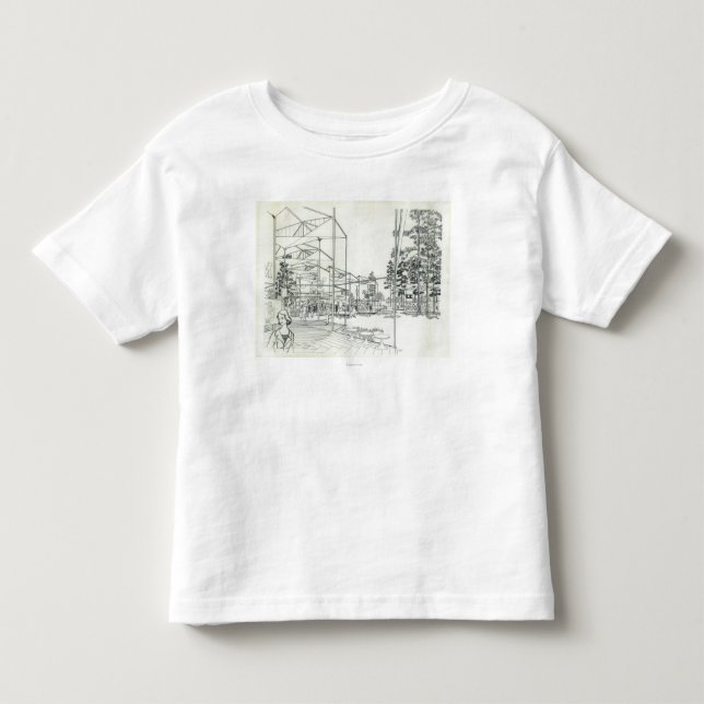 Raum-Nadel-Luftkonzept, das 3 zeichnet Kleinkind T-shirt (Vorderseite)