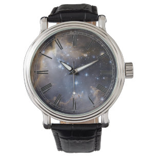 Raum-Nebelfleck-Galaxie-römische Ziffer Armbanduhr