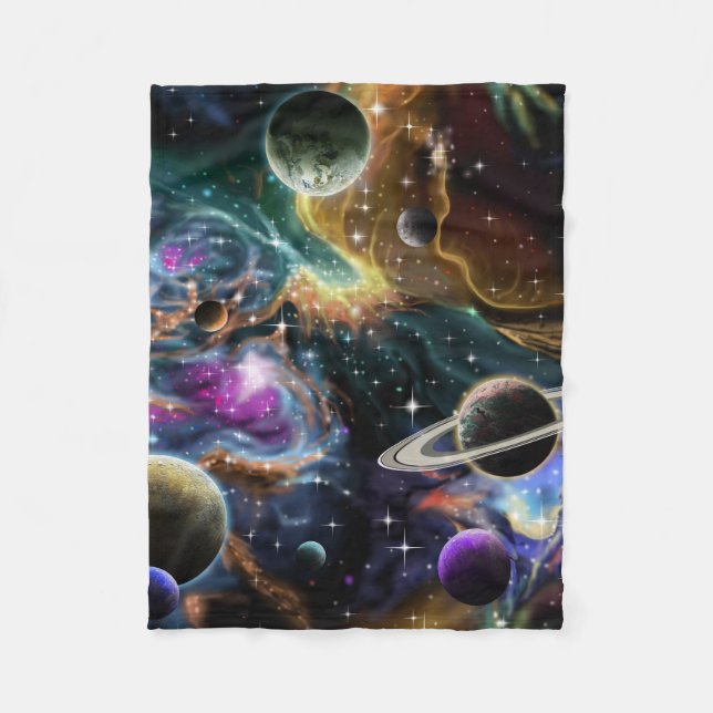 Raum-Nebelfleck und Planeten Fleecedecke (Vorderseite)