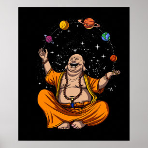Raum-Planeten-Meditation Zen-Yoga-Buddhas Poster