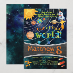 Raum-Sonnensystem-Planeten-Geburtstags-Einladung Einladung