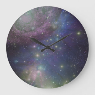 Raum, Sterne, Galaxien und Nebelflecke Große Wanduhr