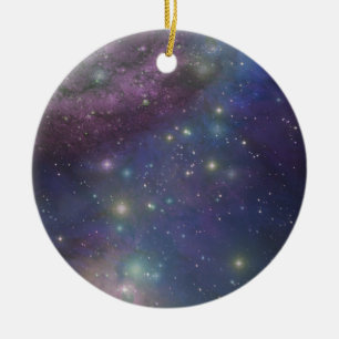 Raum, Sterne, Galaxien und Nebelflecke Keramikornament