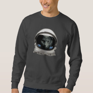 Raum-Sturzhelm-Astronauten-Katze Sweatshirt