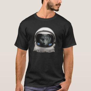 Raum-Sturzhelm-Astronauten-Katze T-Shirt