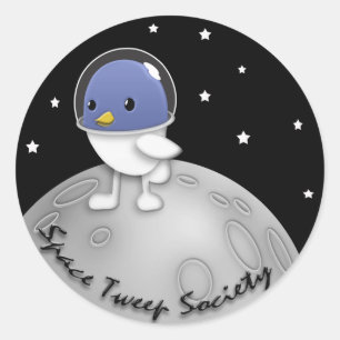 Raum Tweep Gesellschafts-Logo-Aufkleber Runder Aufkleber