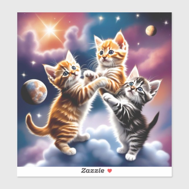 Raum und Katze Aufkleber (Blatt)
