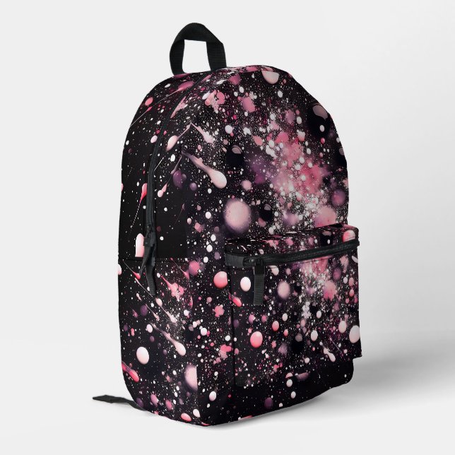 Raum und Sterne Bedruckter Rucksack (Rückseitige Ecke links)