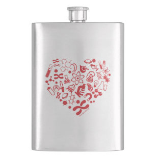 Raum-und Wissenschafts-Herz Flachmann