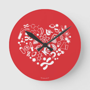 Raum-und Wissenschafts-Herz Runde Wanduhr