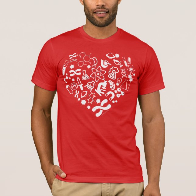 Raum-und Wissenschafts-Herz T-Shirt (Vorderseite)