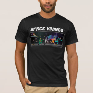Raum-Wikinger-Crew auf dem Lauf-SCHWARZ-SHIRT T-Shirt