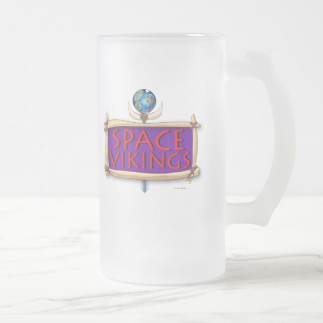 Raum-Wikinger-Titel-Logo Mattglas Bierglas (Rechts)