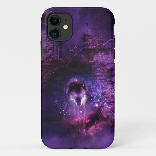 Raum-Wolf iPhone Fall Case-Mate iPhone Hülle (Rückseite)