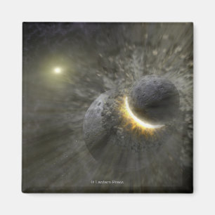 Raum-Zusammenstoß das Konzept des Künstlers bei Magnet