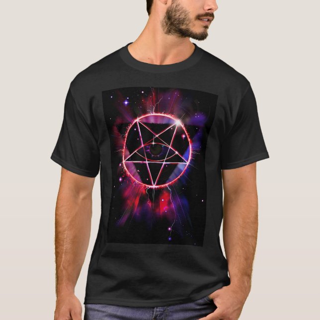 Raumdemon 2049 - Böse Synthwave Sigil T-Shirt (Vorderseite)