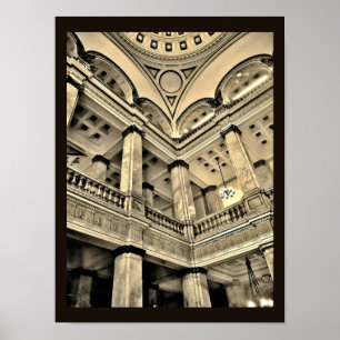 Räume der öffentlichen Bibliothek Milwaukee Poster
