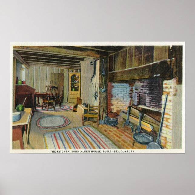 Räume Küche Aussicht auf das John Alden House Poster (Vorne)