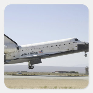 Raumfähre Atlantis bereitet sich für die Landung Quadratischer Aufkleber