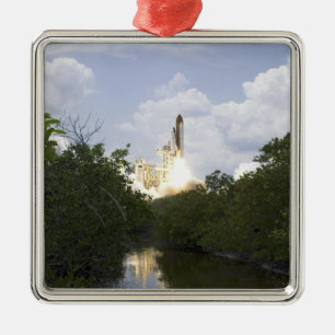 Raumfähre Atlantis hebt 25 weg Silbernes Ornament