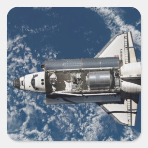 Raumfähre-Entdeckung 16 Quadratischer Aufkleber