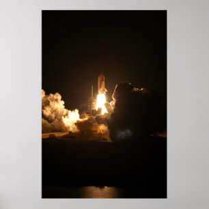 Raumfähre Erde Umlaufbahn Raumschiff Nacht Poster