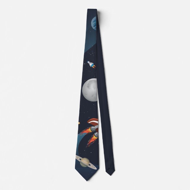 Raumfähre Moon Stars Moderne Krawatte (Vorderseite)