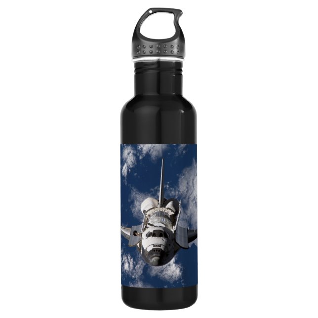 Raumfähre-umkreisende Erde Trinkflasche (Vorderseite)