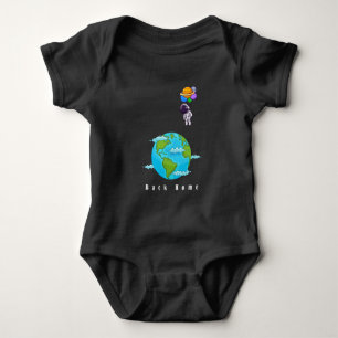Raumfahrer mit Balloons, die Erde landen Baby Strampler