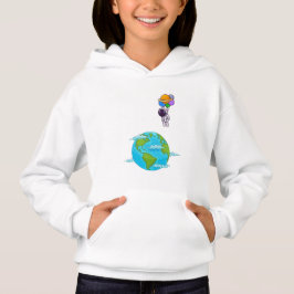 Raumfahrer mit Balloons, die Erde landen Hoodie