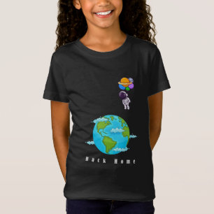 Raumfahrer mit Balloons, die Erde landen T-Shirt