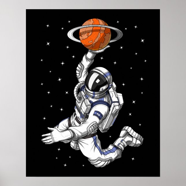 Raumfahrer spielen Basketball Poster (Vorne)