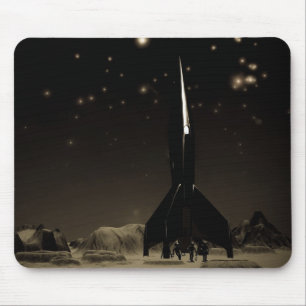 Raumfahrer und Rocketship Mousepad